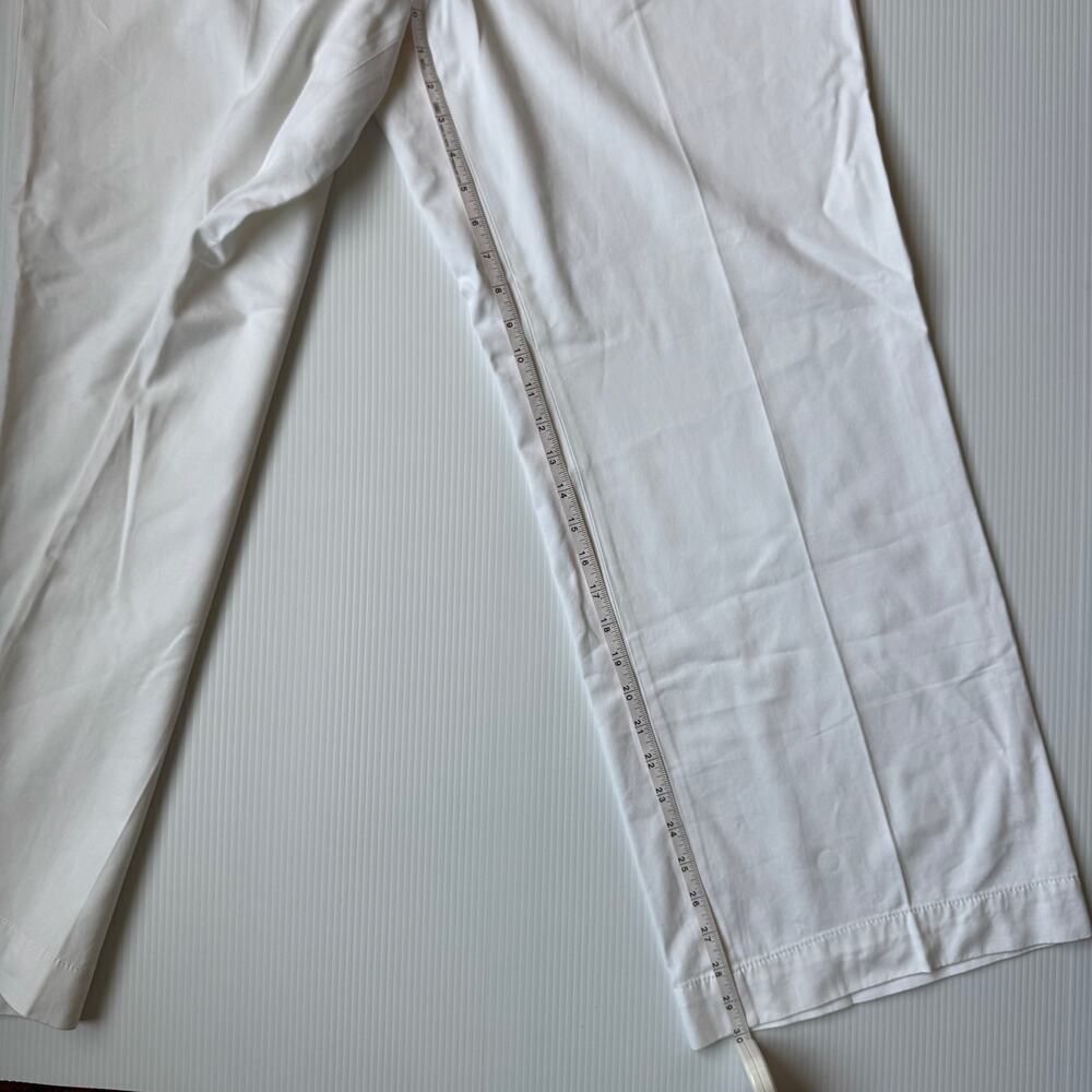 Talbots Wide Leg Pant White NWT Sz 14 Cotton Modal Trouser Chino Summer Resort - Picture 8 of 15
